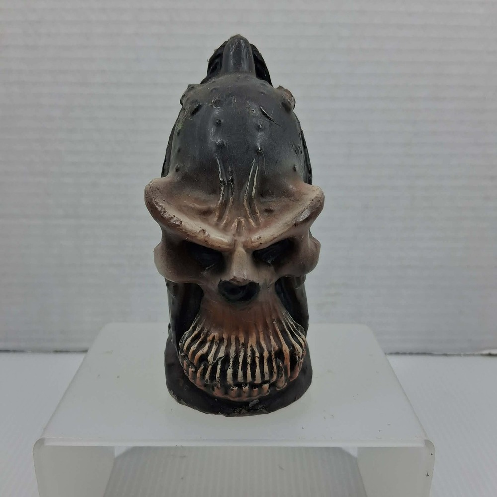 Vintage Skull Gladiator Helmet Wax Candle Gothic Warrior Macabre Decor Black 5"‎